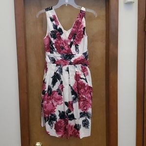 Floral Pleated Dress with Pockets